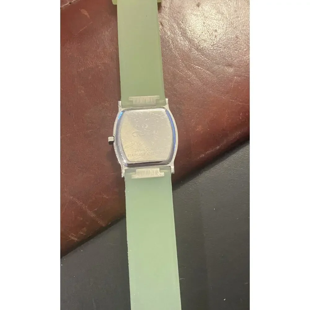 Women's Croton Watch, Green Tint MOP Face and Translucent Band, Crystal Accents